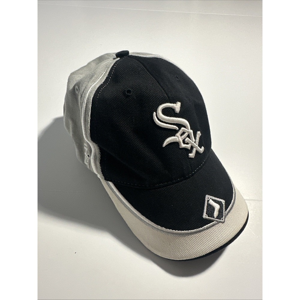 Chicago White Sox Adjustable Hat Cap Primary Logo Black/Grey Genuine Merchandise